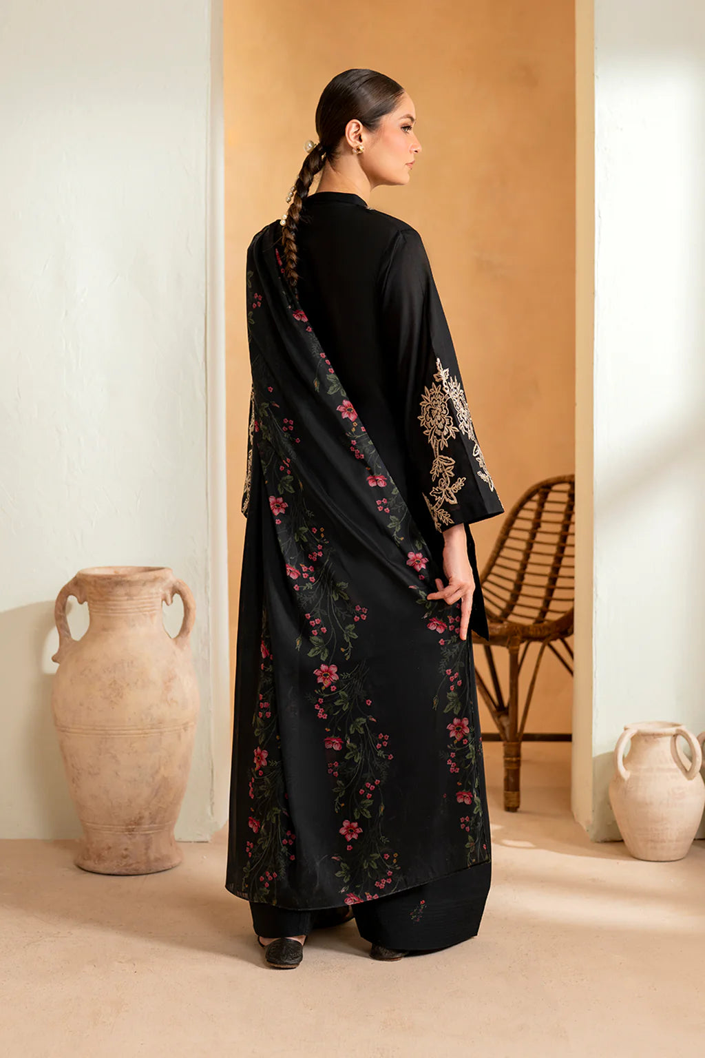 BLACK BIRD 3 PIECE EMBROIDERY