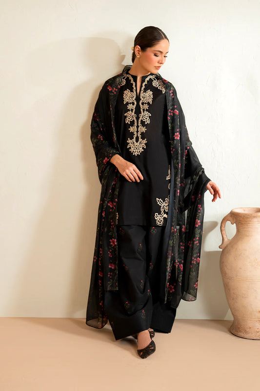 BLACK BIRD 3 PIECE EMBROIDERY